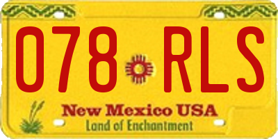 NM license plate 078RLS