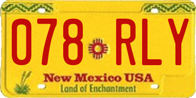 NM license plate 078RLY