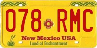 NM license plate 078RMC