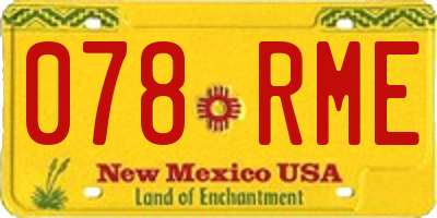NM license plate 078RME