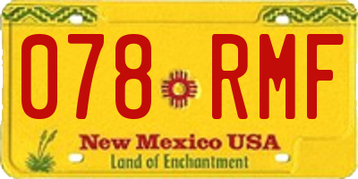 NM license plate 078RMF