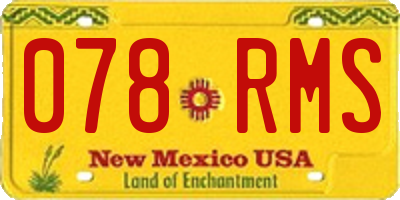 NM license plate 078RMS