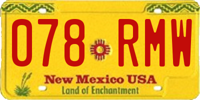 NM license plate 078RMW