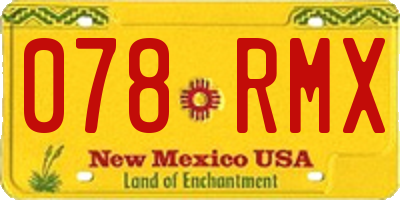 NM license plate 078RMX