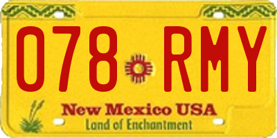 NM license plate 078RMY