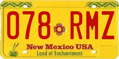 NM license plate 078RMZ