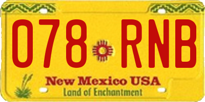 NM license plate 078RNB