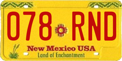 NM license plate 078RND
