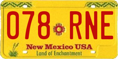 NM license plate 078RNE