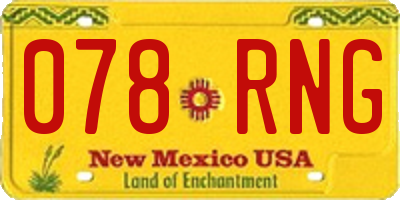 NM license plate 078RNG