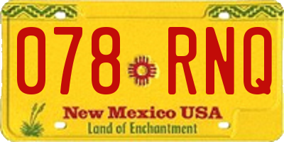 NM license plate 078RNQ