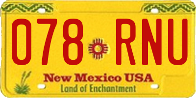 NM license plate 078RNU