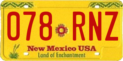 NM license plate 078RNZ