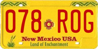 NM license plate 078ROG