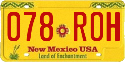 NM license plate 078ROH