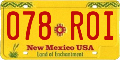 NM license plate 078ROI