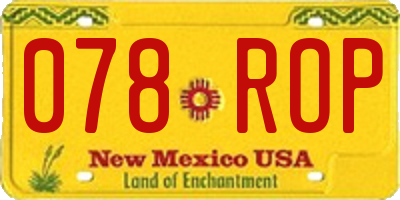NM license plate 078ROP