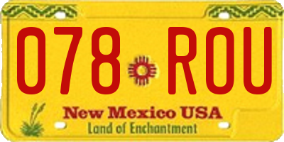 NM license plate 078ROU