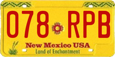 NM license plate 078RPB