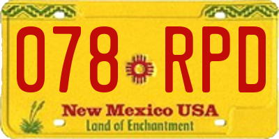 NM license plate 078RPD