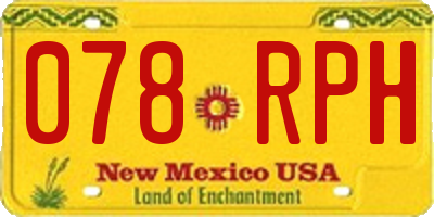NM license plate 078RPH