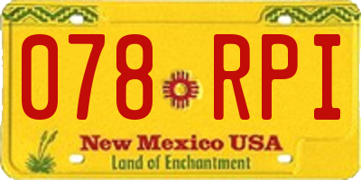 NM license plate 078RPI