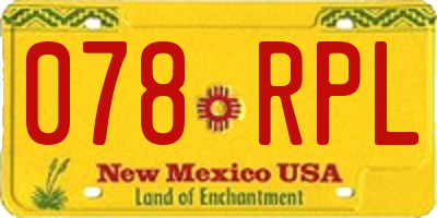 NM license plate 078RPL