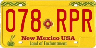 NM license plate 078RPR