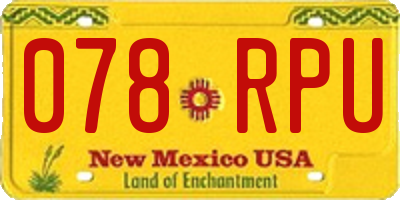 NM license plate 078RPU