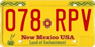 NM license plate 078RPV