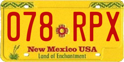NM license plate 078RPX