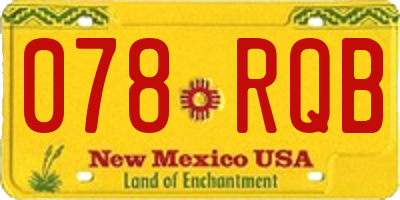 NM license plate 078RQB
