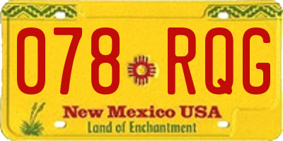NM license plate 078RQG