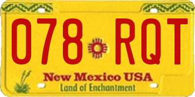 NM license plate 078RQT