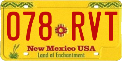 NM license plate 078RVT