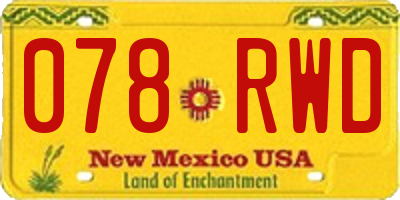 NM license plate 078RWD