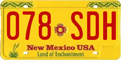 NM license plate 078SDH