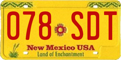 NM license plate 078SDT