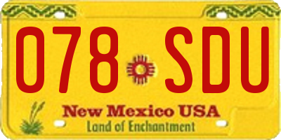 NM license plate 078SDU
