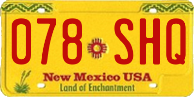 NM license plate 078SHQ