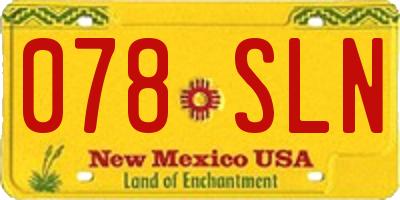 NM license plate 078SLN