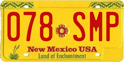NM license plate 078SMP