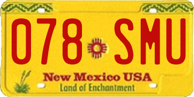 NM license plate 078SMU