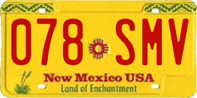 NM license plate 078SMV