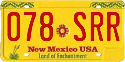NM license plate 078SRR