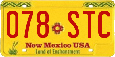 NM license plate 078STC
