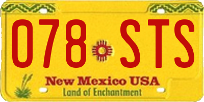 NM license plate 078STS