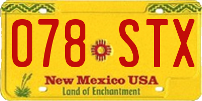 NM license plate 078STX