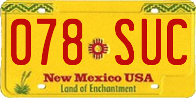 NM license plate 078SUC