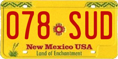 NM license plate 078SUD